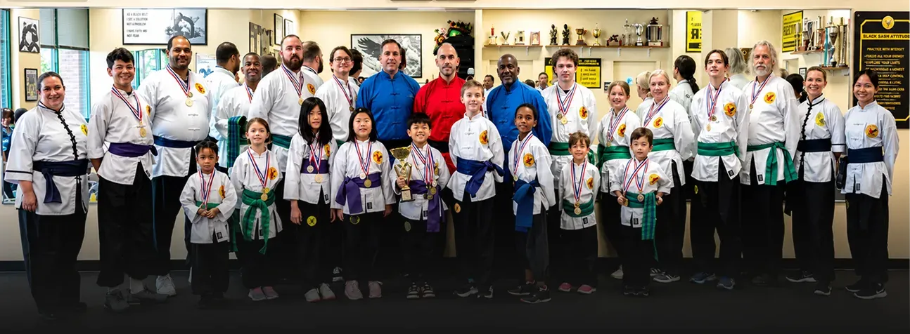 U.S. Kuo Shu Academy students and instructors after a tournament